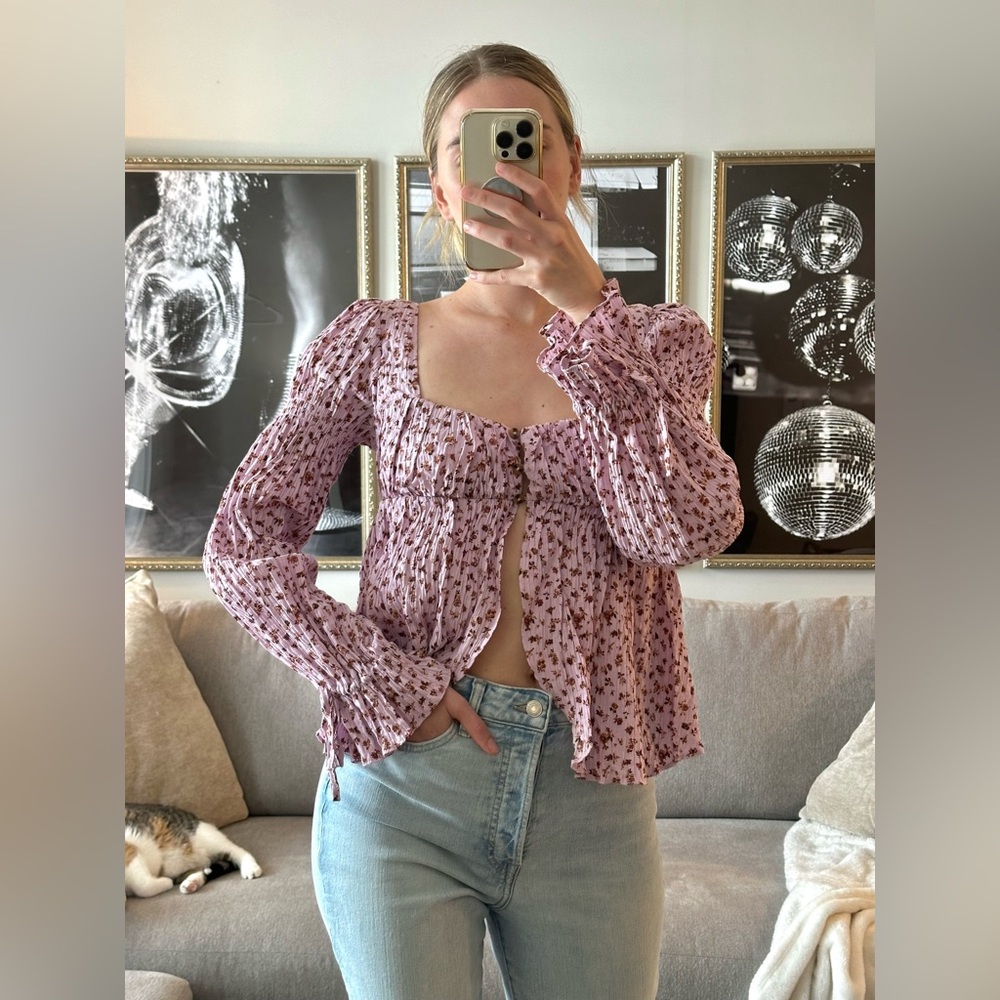 Urban Outfitters Floral Extra Long Sleeve Summer Blouse
